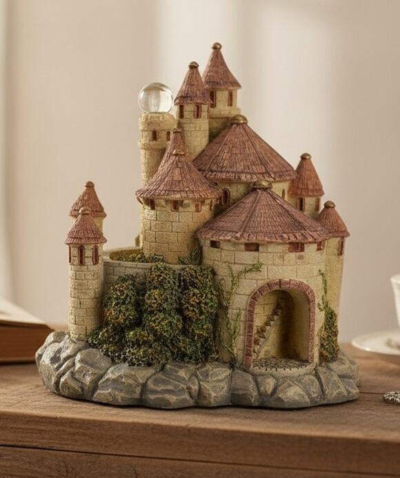 Spoontiques Other - Spoontiques Fairy Tale Fantasy Castle Figurine 4.5" Crystal Orb Resin Vintage